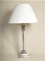 ALEXANDERS 50CM SILVER/GLASS CORINTHIAN COLUMN LAMP